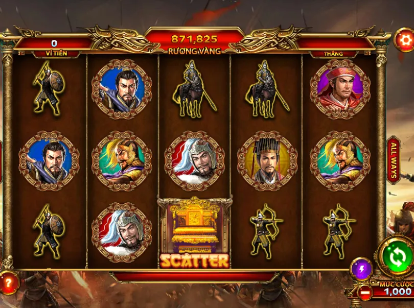 Bối cảnh và giao diện đẳng cấp của Slot Tam Quốc Tranh Hùng